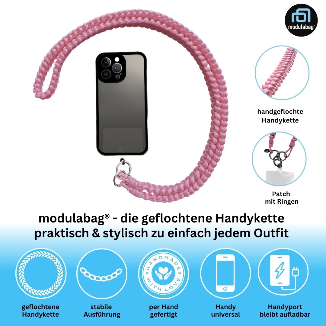 Handykette per Hand geflochten