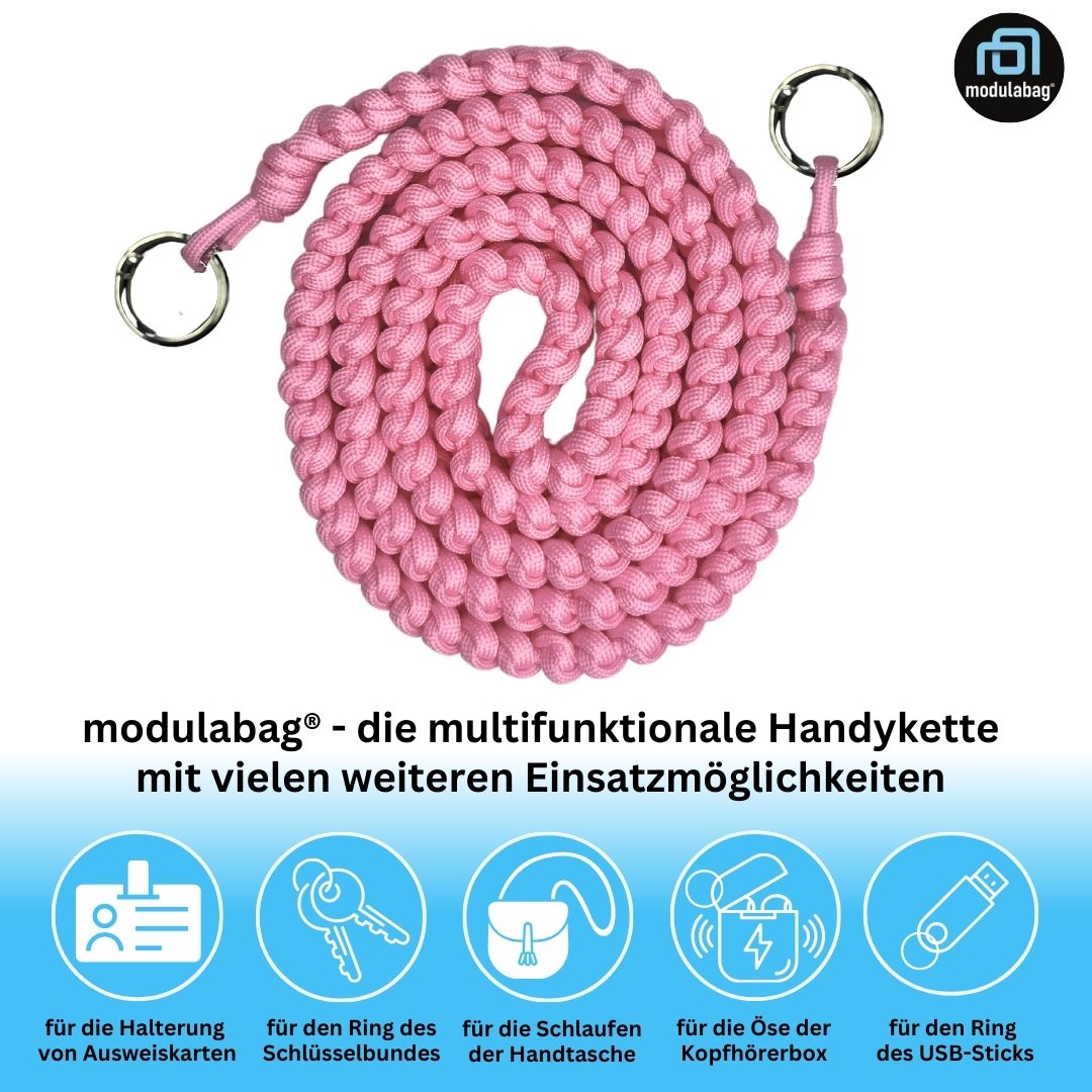 Handykette per Hand geflochten