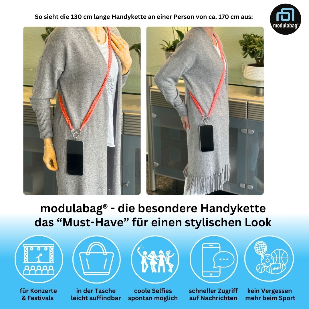 Handykette per Hand geflochten