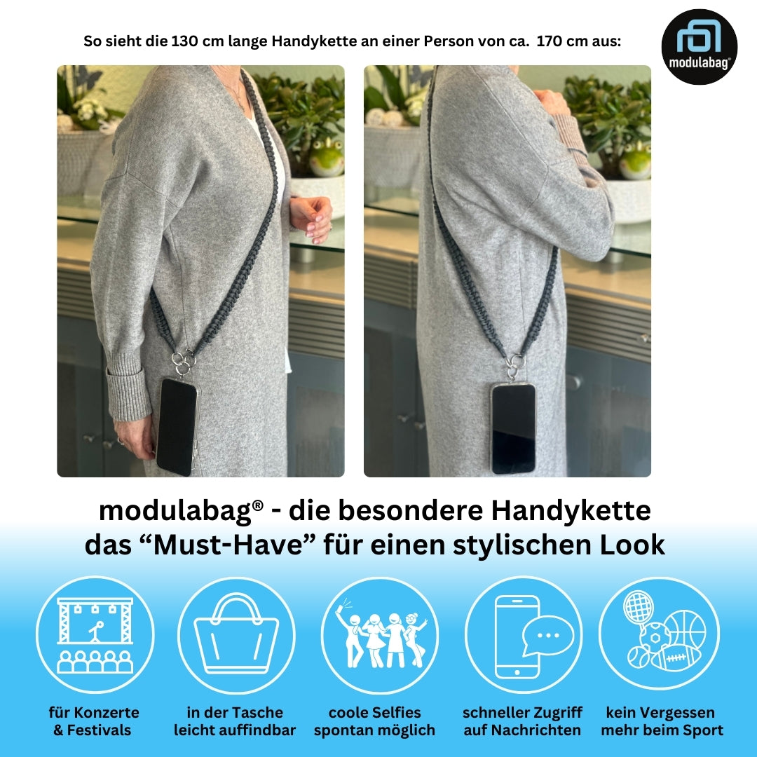 Handykette per Hand geflochten