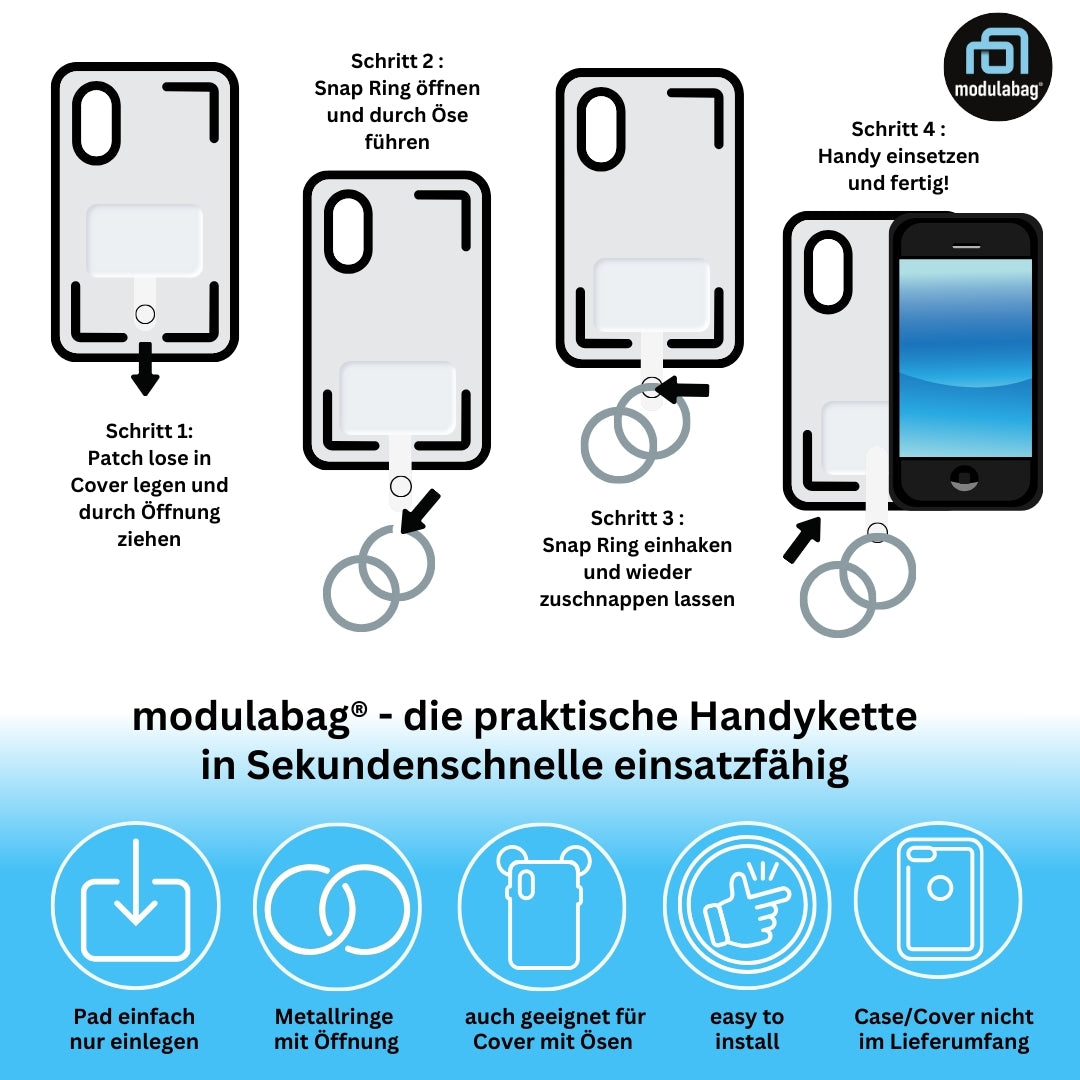 Handykette per Hand geflochten