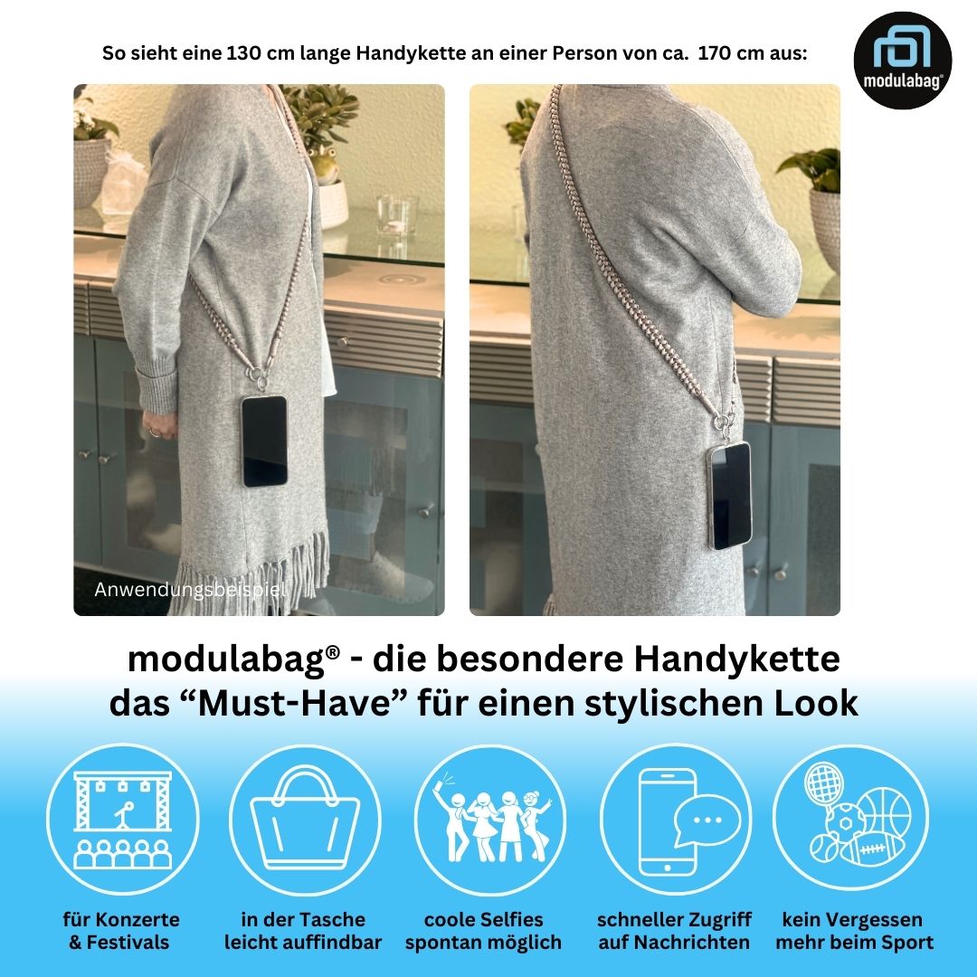 Handykette per Hand geflochten