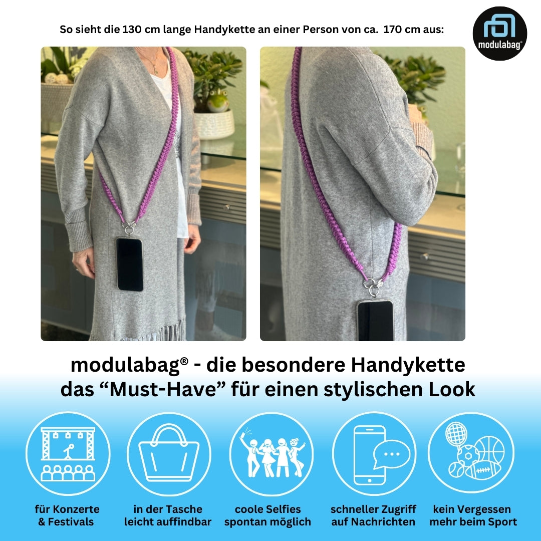 Handykette per Hand geflochten