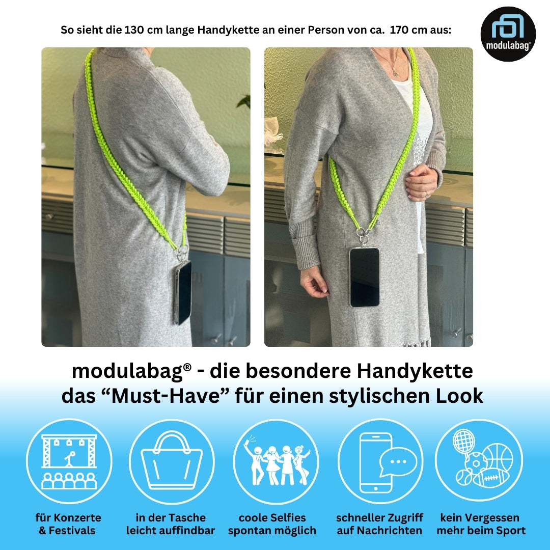 Handykette per Hand geflochten