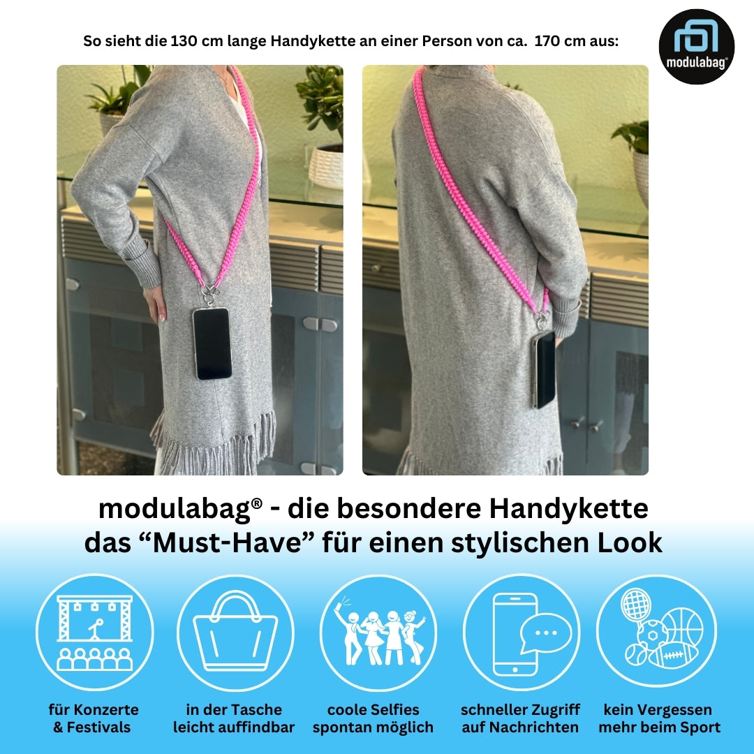 Handykette per Hand geflochten