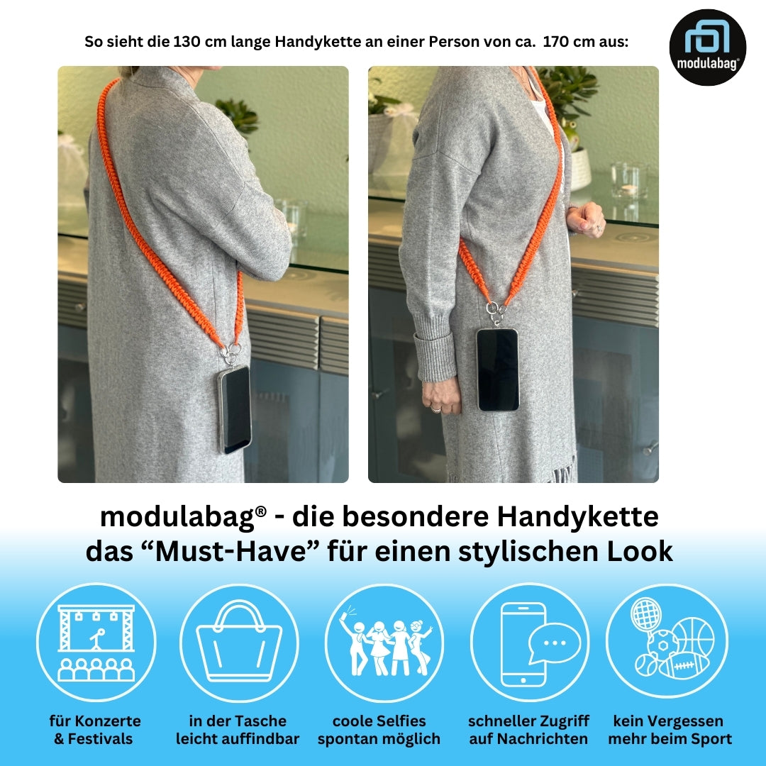 Handykette per Hand geflochten