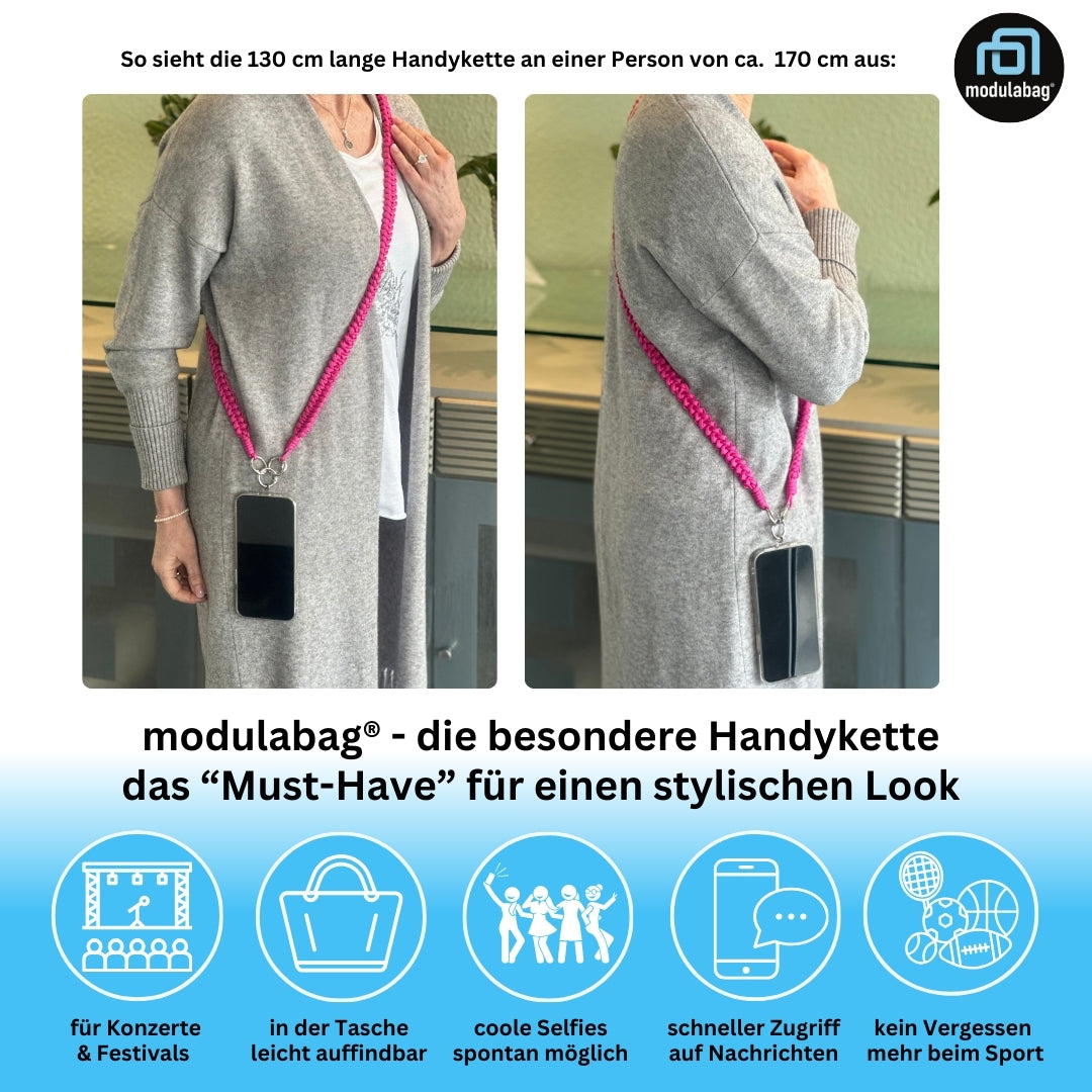 Handykette per Hand geflochten