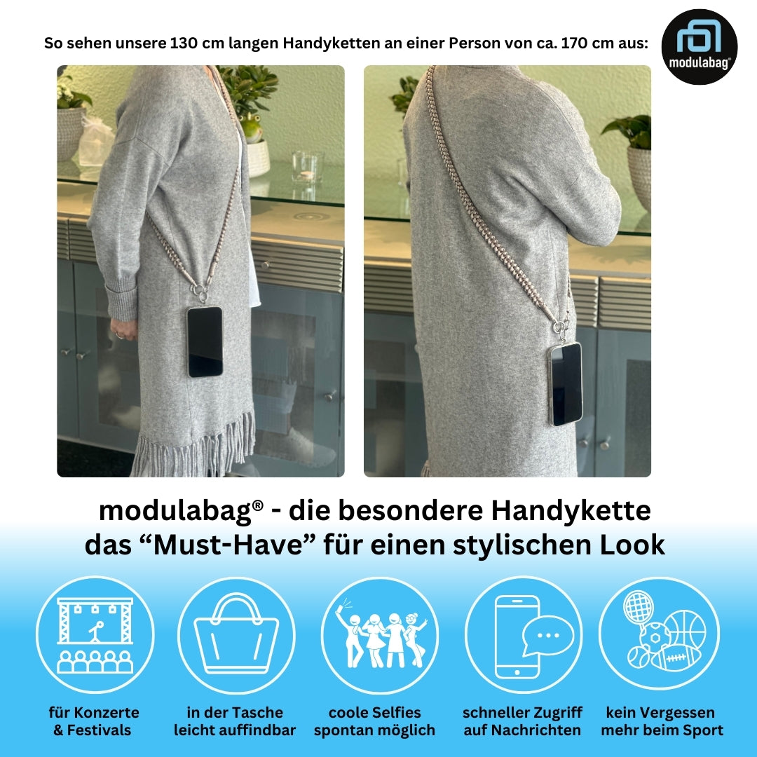 Handykette per Hand geflochten