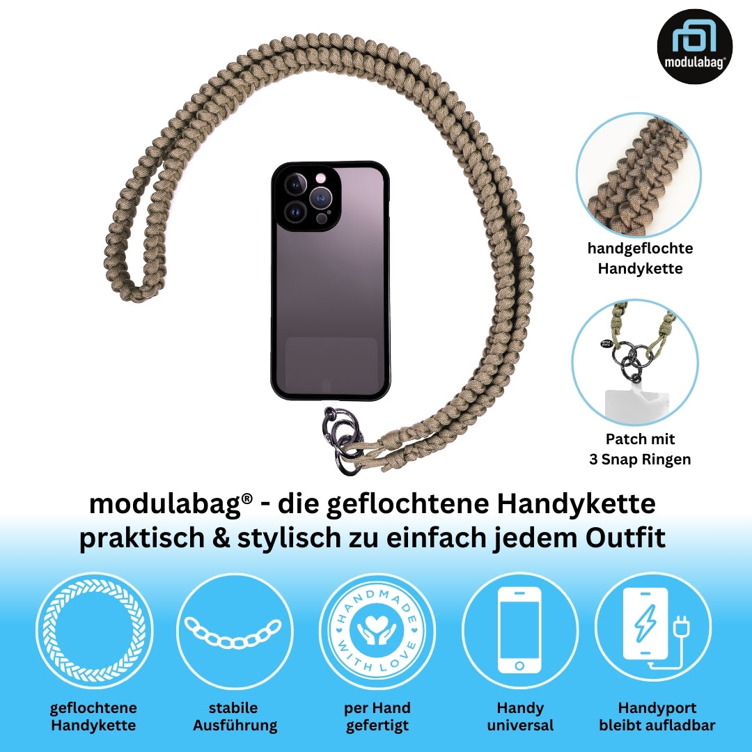 Handykette per Hand geflochten