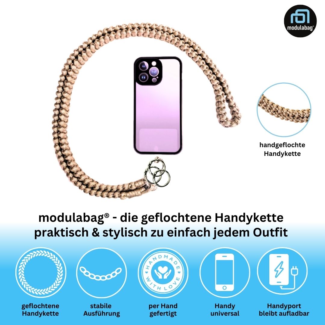 Handykette per Hand geflochten