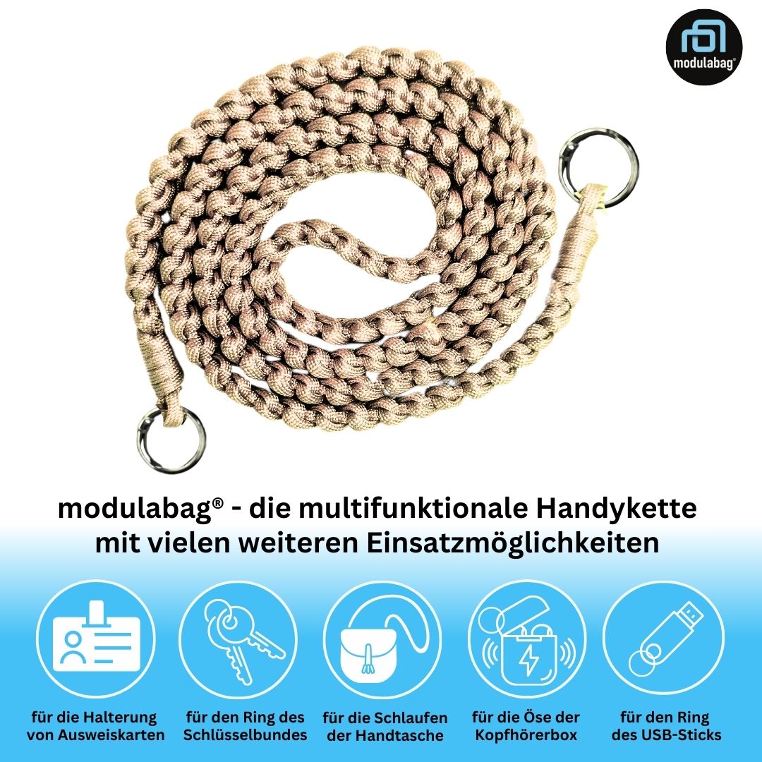 Handykette per Hand geflochten