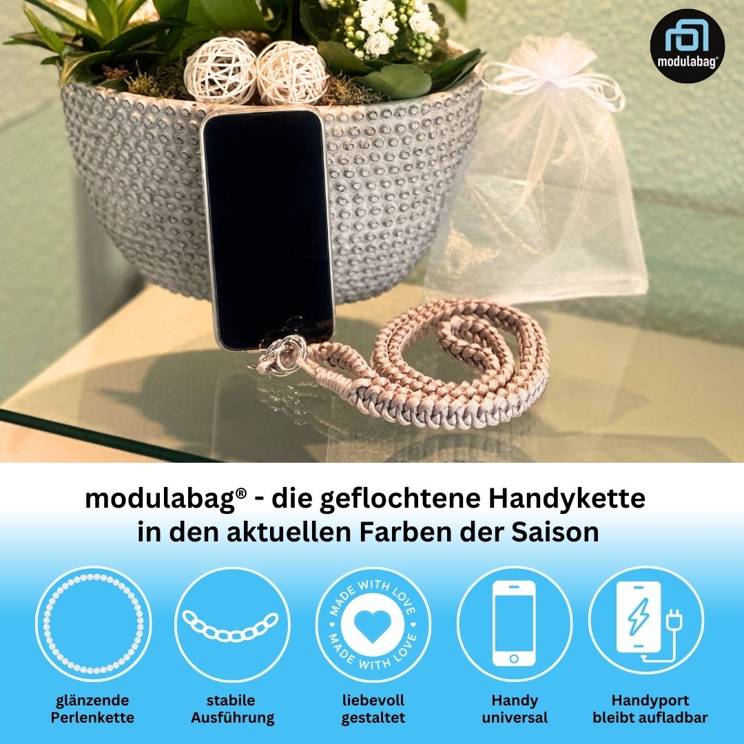 Handykette per Hand geflochten