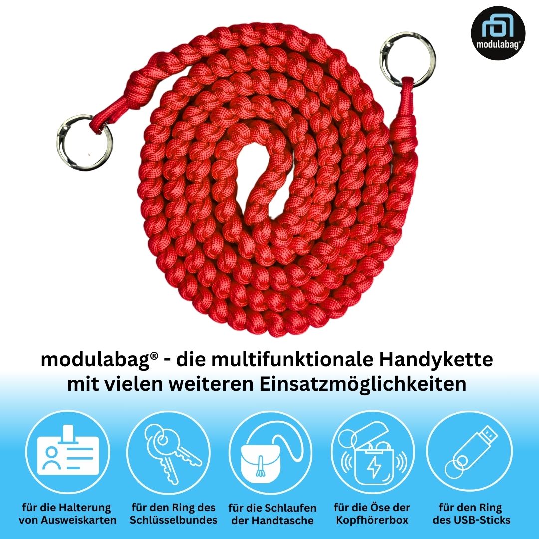 Handykette per Hand geflochten