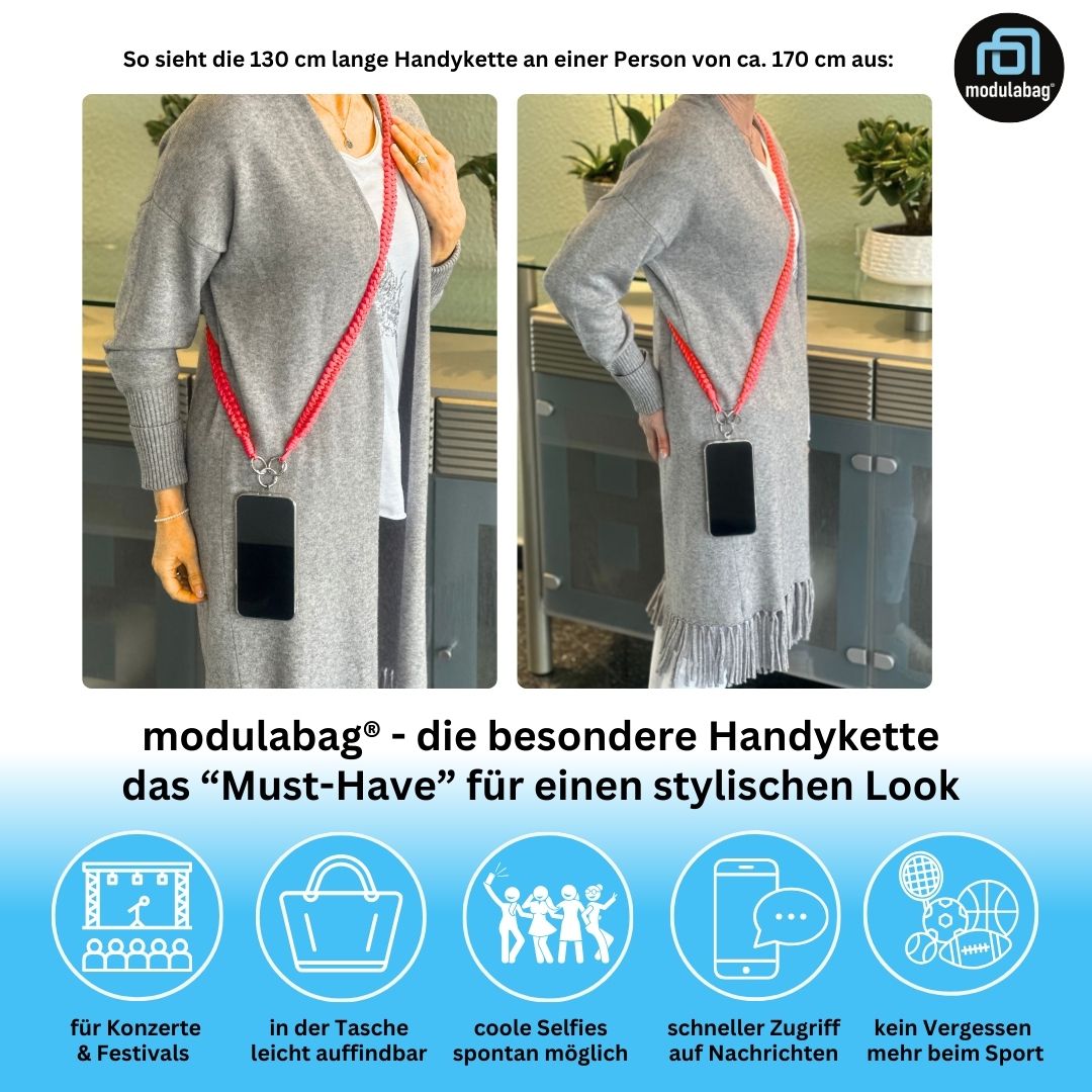 Handykette per Hand geflochten